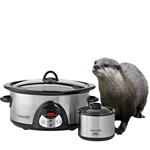 From left to right: Crock-Pot®, Crock-Potter, and satisfied Crock-Potter user